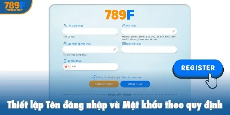 Thiết lập Tên đăng nhập và Mật khẩu theo quy định của hệ thống